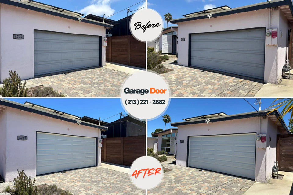 Before and after: garage door repair Belding, MI